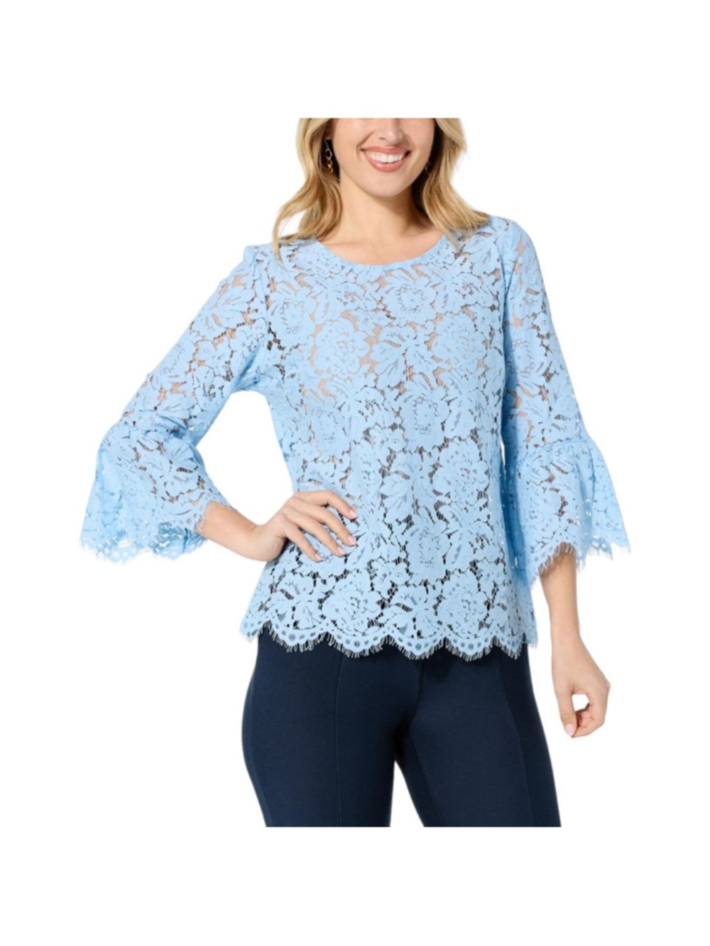 G By Giuliana Black label lace top size M